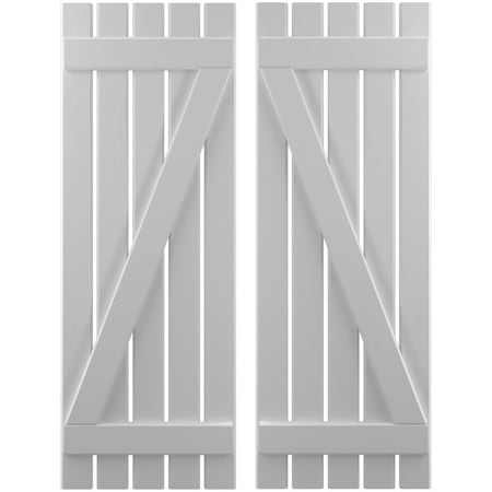 Americraft 5-Board (2 Batten) Wood Spaced Board-n-Batten Shutters W/ Z-Bar, ARW102SB519X44PRH